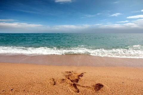 Beautiful sandy beach Stock Photos