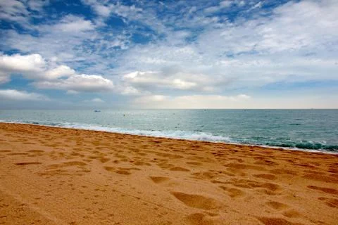 Beautiful sandy beach Stock Photos