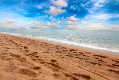 Beautiful sandy beach Stock Photos