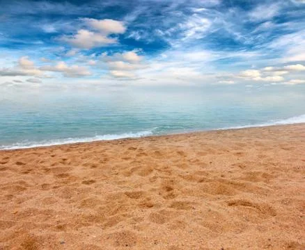Beautiful sandy beach Stock Photos