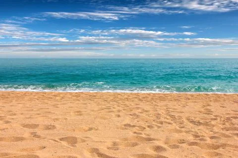 Beautiful sandy beach Stock Photos