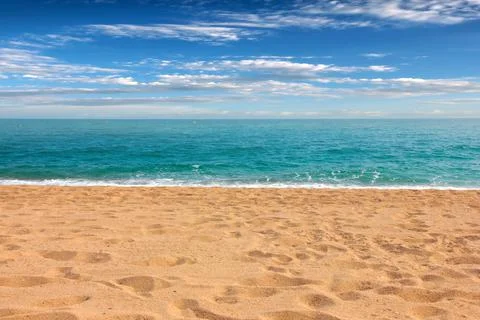 Beautiful sandy beach Stock Photos