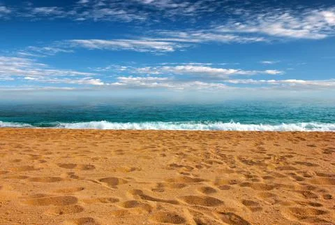 Beautiful sandy beach Stock Photos