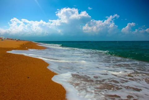 Beautiful sandy beach Stock Photos