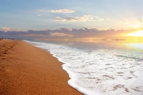 Beautiful sandy beach Stock Photos