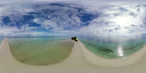 Beautiful sandy beach. VR 360. Stock Footage 221752518