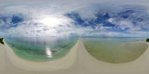 Beautiful sandy beach. VR 360. Stock Footage 228231274