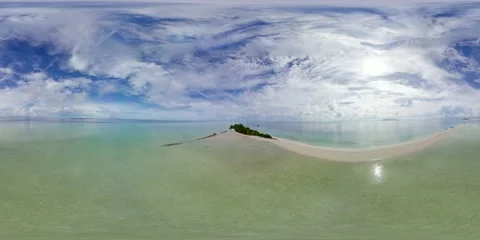Beautiful sandy beach. VR 360. Stock Footage 238369389