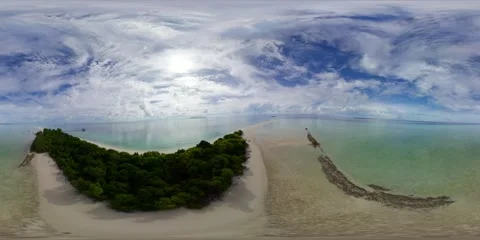 Beautiful sandy beach. VR 360. Stock Footage 268303051