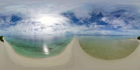 Beautiful sandy beach. VR 360. Stock Footage 273307242
