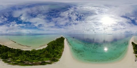 Beautiful sandy beach. VR 360. Stock Footage 310531059