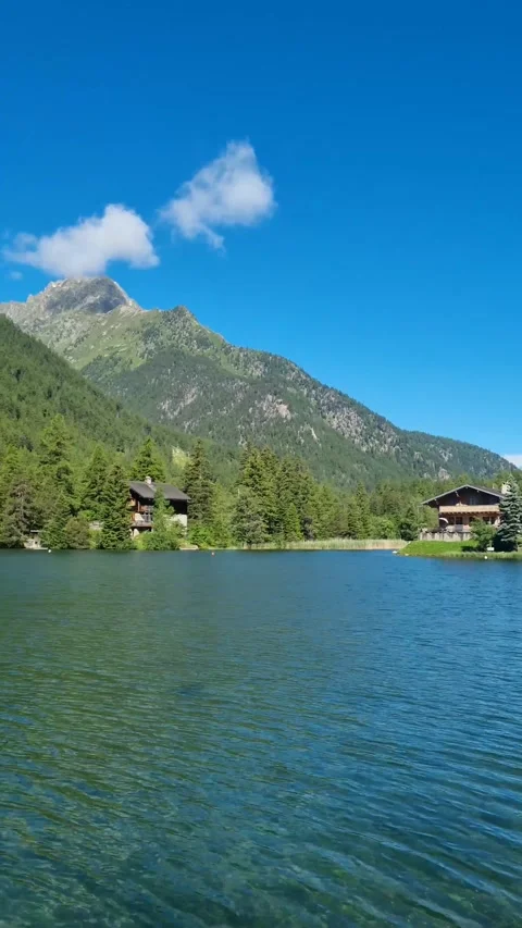 The beautiful scene of Tour Du Mount Blanc at Champex Lac. Stock Footage 284452913