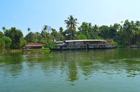 Beautiful scenery of backwaters Stock Photos