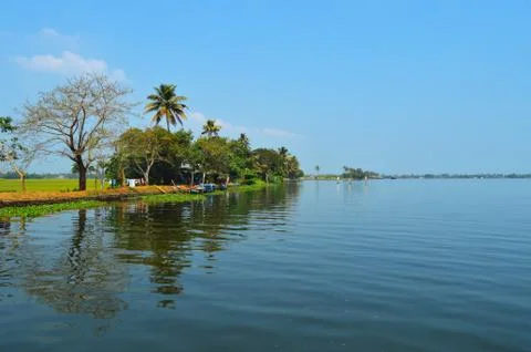 Beautiful scenery of backwaters Stock Photos