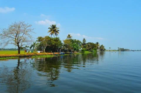 Beautiful scenery of backwaters Stock Photos