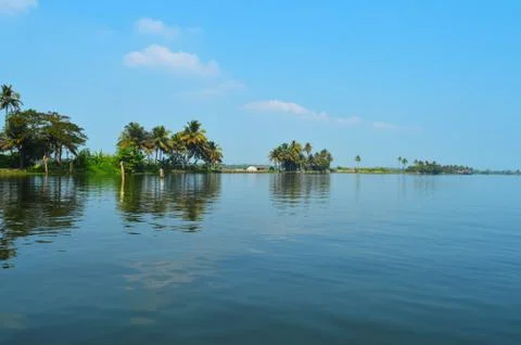 Beautiful scenery of backwaters Stock Photos