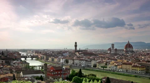 Beautiful scenery of Florence under dramatic sky Stock Footage 61887155