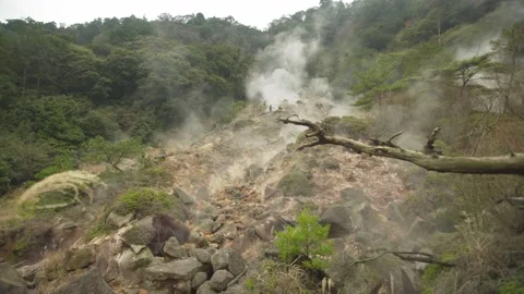 Beautiful Scenery with hot spring Stock Footage 131285307