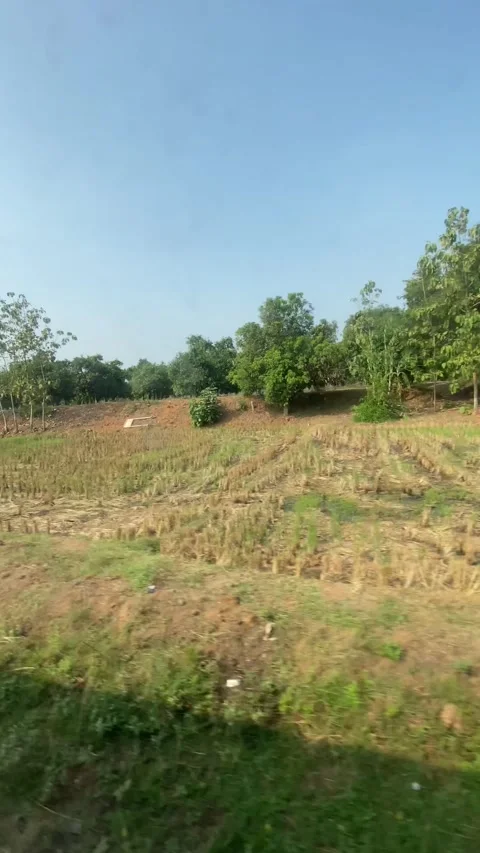 A beautiful scenery of java island seen by moving train Stock Footage 323217053