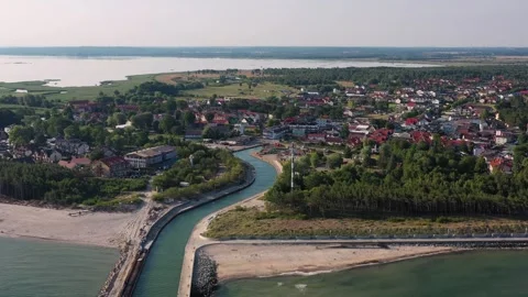 Beautiful scenery of the summer beach at Baltic Sea in Rowy, Poland. Stock Footage 249471981