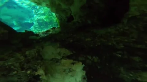 Beautiful scenery when diving into the sea tunnel 動画素材 244352487