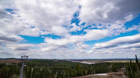 Beautiful scenic spring summer landscape in the mountains, forest and river Stock Footage 154549620