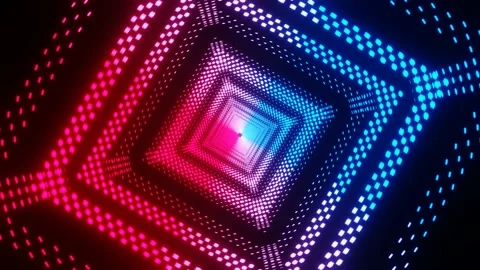 Beautiful sci-fi cube tunnel made of pattern and texture with bouncing effect. Video stock 154019752