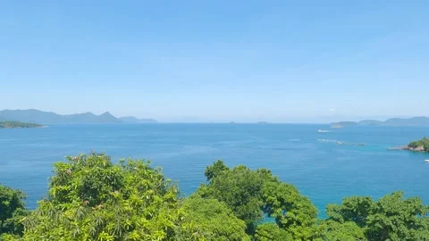Beautiful sea background seen from a high place. Sea of Angra dos Reis Stock Footage 171384825