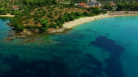 Beautiful sea beach with clear water Stock Footage