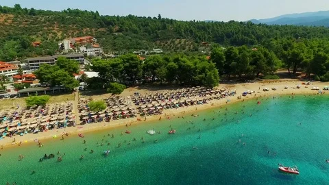 Beautiful sea beach with clear water Stock Footage