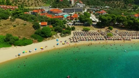Beautiful sea beach with clear water Stock Footage