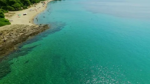 Beautiful sea beach with clear water Stock Footage