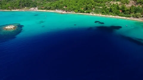 Beautiful sea beach with clear water Stock Footage