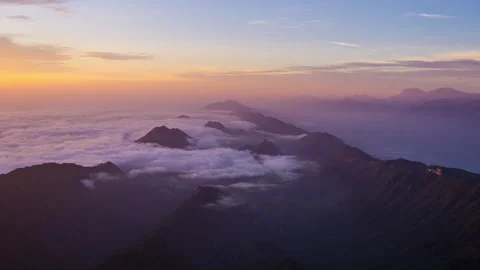 Beautiful Sea of Clouds in Cerro de la Silla, Monterrey Nuevo Leon Mexico Stock Footage 196273213