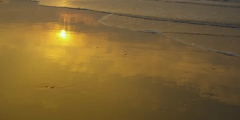 Beautiful sea, dramatic sky and pier at a distance Stock Footage 103495189