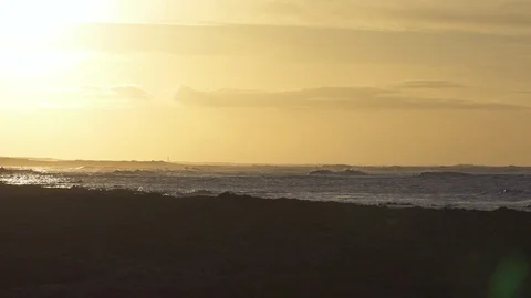 Beautiful sea with dramatic sky during sunset Stock Footage 85815670