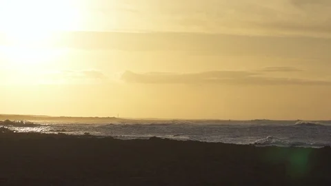Beautiful sea with dramatic sky during sunset Stock Footage 85815675
