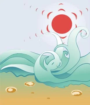 Beautiful Sea. Stock Illustration
