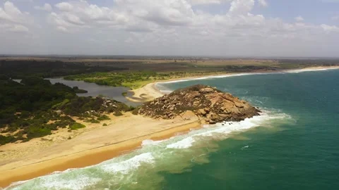 Beautiful sea landscape beach with turquoise water. Sri Lanka. Stock Footage 301280714