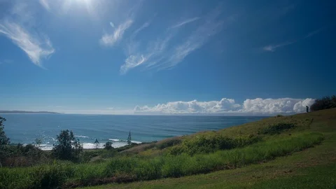 Beautiful sea with sky and cloud on a sunny day Stock-Footage 94880903