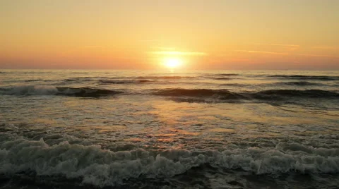 Beautiful sea sunset Stock Footage 67335538