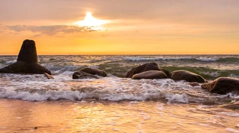 Beautiful Sea Sunset Video stock 67464724