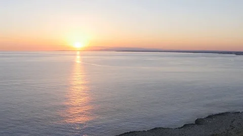 Beautiful sea at sunset Stock Footage 74064973