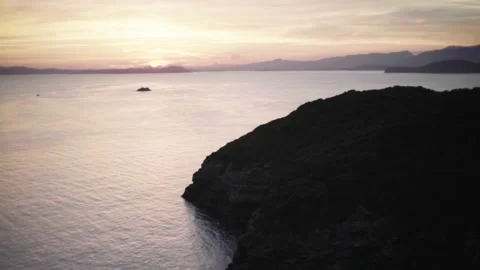 Beautiful sea sunset Stock Footage 130191980