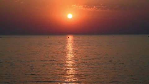 Beautiful sea at sunset Stock Footage 158434053