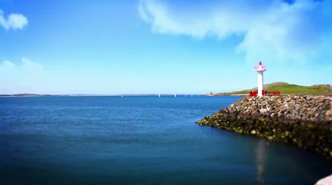 Beautiful Sea, Tile Shift, Posterized Time, Howth, Dublin Bay, Ireland Video stock 51127780