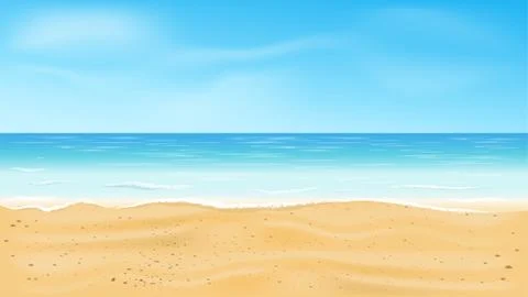 Beautiful sea view, Tropical beach vector background Stock Illustration