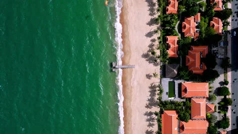 Beautiful sea waves do not end frames one by one while turquoise sea waves break Stock Footage 221835792