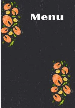 Beautiful seafood menu - vector template for restaurant Stock Illustration