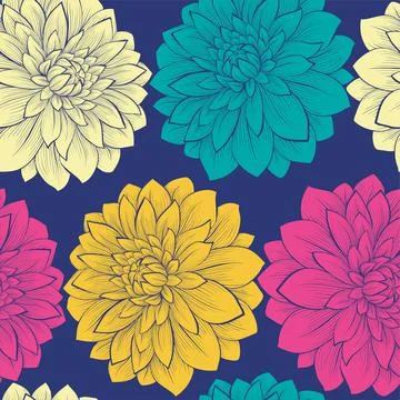 Beautiful seamless background with flowers. Stock Illustration